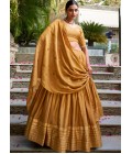 Mustard Chanderi Zari Weaving Festive Wear Lehenga Choli Mustard Chanderi Zari Weaving Festive Wear Lehenga Choli
