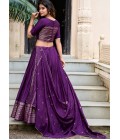 Purple Chanderi Zari Weaving Festival Wear Lehenga Choli Purple Chanderi Zari Weaving Festival Wear Lehenga Choli