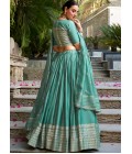 Sea Green Chanderi Zari Weaving Festival Wear Lehenga Choli Sea Green Chanderi Zari Weaving Festival Wear Lehenga Choli