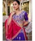 Purple Silk Thread Embroidered Wedding Lehenga Choli Purple Silk Thread Embroidered Wedding Lehenga Choli