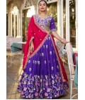 Purple Silk Thread Embroidered Wedding Lehenga Choli Purple Silk Thread Embroidered Wedding Lehenga Choli