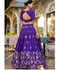 Purple Silk Thread Embroidered Wedding Lehenga Choli Purple Silk Thread Embroidered Wedding Lehenga Choli