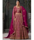 Queen Pink Georgette Codding Zarkan Bridal Lehenga Choli