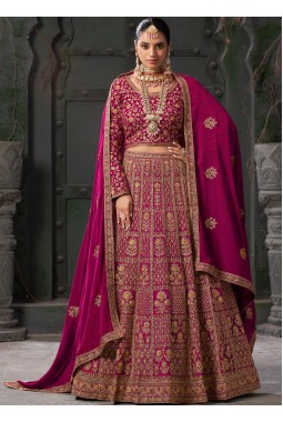 Queen Pink Georgette Codding Zarkan Bridal Lehenga Choli