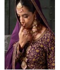 Wine Georgette Codding Zarkan Bridal Lehenga Choli