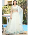 White Organza Zarkan Sequins Wedding Lehenga Choli