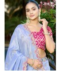 Blue Viscose Gota Embroidered Wedding Lehenga Choli Blue Viscose Gota Embroidered Wedding Lehenga Choli
