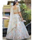 Light Grey Silk Zarkan Sequins Wedding Lehenga Choli Light Grey Silk Zarkan Sequins Wedding Lehenga Choli