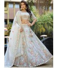 Light Grey Silk Zarkan Sequins Wedding Lehenga Choli Light Grey Silk Zarkan Sequins Wedding Lehenga Choli