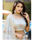 Light Grey Silk Zarkan Sequins Wedding Lehenga Choli Light Grey Silk Zarkan Sequins Wedding Lehenga Choli