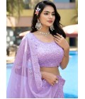 Lavender Organza Zarkan Sequins Wedding Lehenga Choli