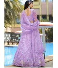 Lavender Organza Zarkan Sequins Wedding Lehenga Choli