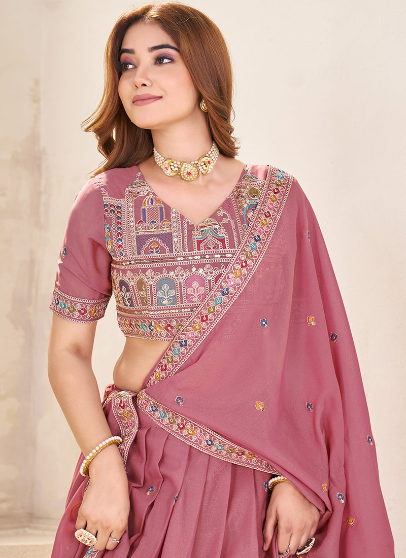 Brown Georgette Sequins Embroidered Wedding Lehenga Choli Brown Georgette Sequins Embroidered Wedding Lehenga Choli