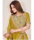 Green Georgette Sequins Embroidered Wedding Lehenga Choli Green Georgette Sequins Embroidered Wedding Lehenga Choli