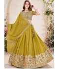Green Georgette Sequins Embroidered Wedding Lehenga Choli Green Georgette Sequins Embroidered Wedding Lehenga Choli
