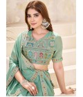 Sea Green Georgette Sequins Embroidered Wedding Lehenga Choli Sea Green Georgette Sequins Embroidered Wedding Lehenga Choli