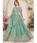 Sea Green Georgette Sequins Embroidered Wedding Lehenga Choli Sea Green Georgette Sequins Embroidered Wedding Lehenga Choli