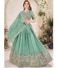 Sea Green Georgette Sequins Embroidered Wedding Lehenga Choli Sea Green Georgette Sequins Embroidered Wedding Lehenga Choli