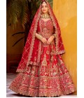 Red Silk Hand Work Bridal Lehenga Choli