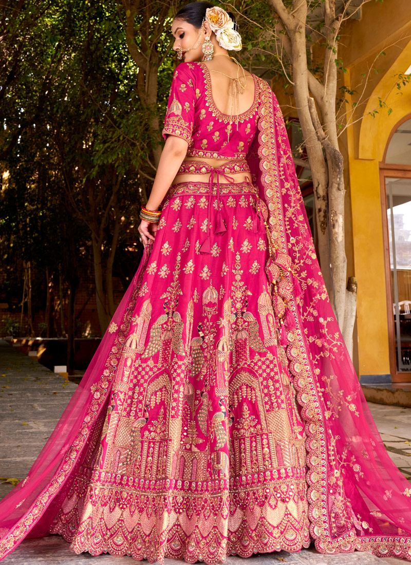 Pink Silk Hand Work Bridal Lehenga Choli