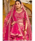Pink Silk Hand Work Bridal Lehenga Choli
