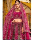 Rani Velvet Hand Work Bridal Lehenga Choli