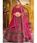 Rani Velvet Hand Work Bridal Lehenga Choli