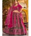 Rani Velvet Hand Work Bridal Lehenga Choli