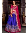 Lavender Silk Sequins Thread Embroidered Wedding Lehenga Choli