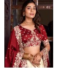 Off White Silk Sequins Embroidered Wedding Lehenga Choli Off White Silk Sequins Embroidered Wedding Lehenga Choli