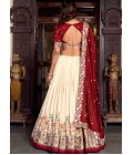 Off White Silk Sequins Embroidered Wedding Lehenga Choli Off White Silk Sequins Embroidered Wedding Lehenga Choli