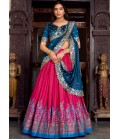 Pink Silk Printed With Foil Wedding Lehenga Choli Pink Silk Printed With Foil Wedding Lehenga Choli