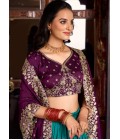 Teal Silk Sequins Thread Embroidered Wedding Lehenga Choli Teal Silk Sequins Thread Embroidered Wedding Lehenga Choli