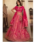 Red Banarasi Silk Khatli Weaving Designer Wedding Lehenga Choli