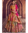 Multi Color Banarasi Silk Swarovski Wedding Lehenga Choli