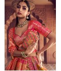 Multi Color Banarasi Silk Weaving Work Wedding Lehenga Choli