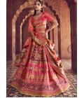 Multi Color Banarasi Silk Weaving Work Wedding Lehenga Choli
