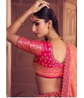 Multi Color Banarasi Silk Weaving Work Wedding Lehenga Choli