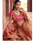 Multi Color Banarasi Silk Sequins Embroidered Wedding Lehenga Choli