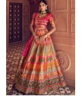 Multi Color Banarasi Silk Swarovski Wedding Lehenga Choli