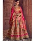 Multi Color Banarasi Silk Zari Weaving Work Wedding Lehenga Choli