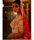 Chiku Satin Silk Heavy Hand Work Wedding Lehenga Choli