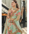 Mint Art Silk Sequins Wedding Lehenga Choli