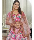 Light Pink Art Digital Print Work Wedding Lehenga Choli