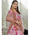 Light Pink Art Digital Print Work Wedding Lehenga Choli