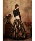 Black Organza Zari Embroidery Wedding Lehenga Choli