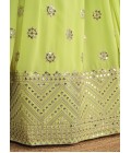 Neon Georgette Zari Embroidered Wedding Lehenga Choli