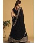 Black Georgette Sequins Wedding Lehenga Choli