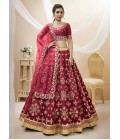 Red Art Silk Sequins Wedding Lehenga Choli