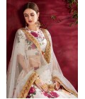 Off White Banglori Silk Floral Print Wedding Lehenga Choli